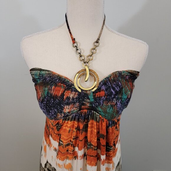 CODIGO Evening Dress‎ Strapless Colorful Long Size Large Boho Colorful READ EUC - Picture 3 of 9